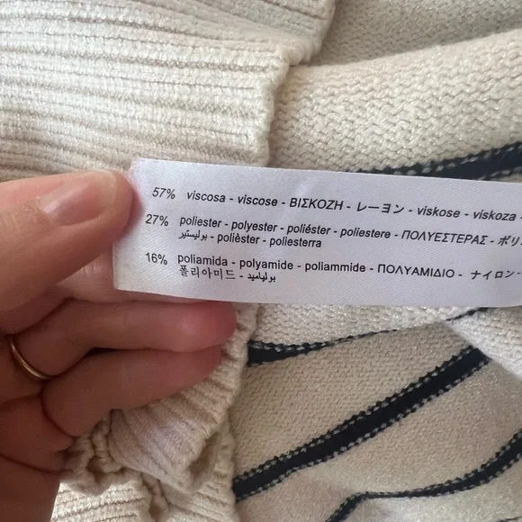 Zara ivory and black striped sweater - size small - Picture 3 of 3